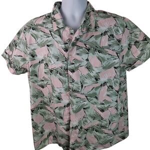 Stranger Things Shirt Netflix Jim Hopper Hawaiian Pink Green Sz Medium